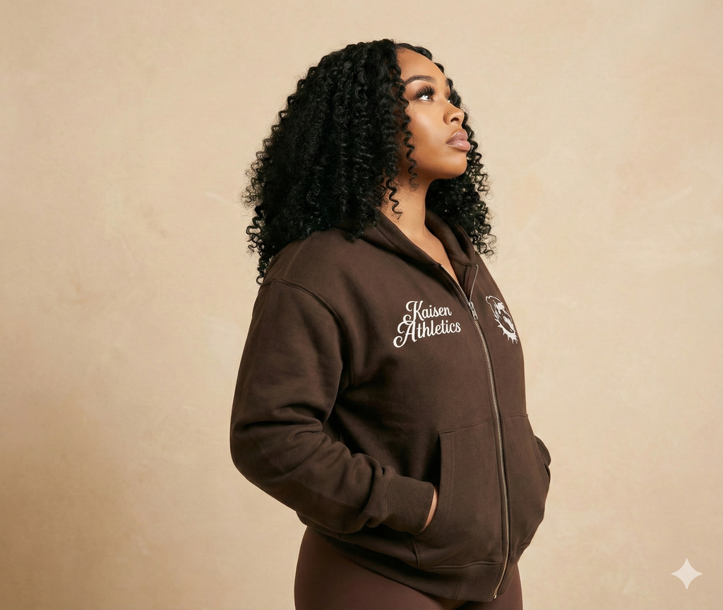 Fleece Zip-Up Boxy Hoodie