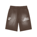 Rectangle Patch Monkey Washed Shorts